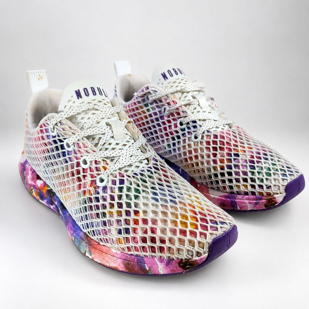 NOBULL Women’s US 8 Trainers White Multicolor Mesh Athletic Shoes